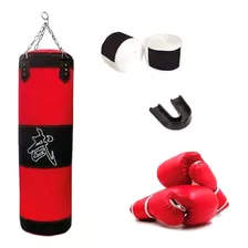 Kit Bolsa De Boxeo Guantes Protector Bucal Fitness Metinca