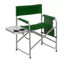 Silla De Camping Playa Plegable Con Mesa Integrada Color Verde Santu Home & Deco