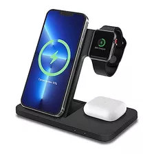 Inalambrico Carga Estacion Para iPhone Watch AirPods Todo Qi