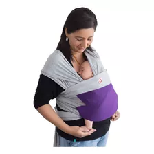 Fular Portabebé Gris Con Bolsillo Morado