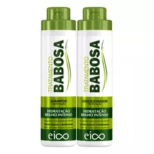 Eico Tratamento Babosa Aloe Vera Alecrim Shampoo Fortificante Sem Sal Hidratação 800ml E Condicionador Leave-in Maciez 750ml Fortalecimento Crescimento Capilar