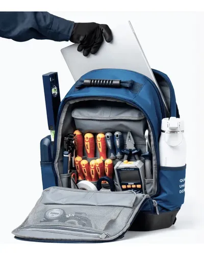 Bolso Mochila Porta Herramientas Bremen 35l Base Plast 8666 Azul