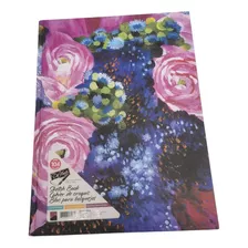 Cuaderno Bocetos Dibujo Block 104 Paginas Bosquejo Tapa Dura Color Flores Rosadas