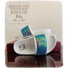 Hawaiana Niña Blanca Con Brillos N°27