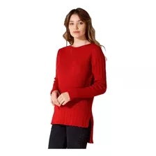 Sweater Cuello Redondo Corte Irregular | Ms (017)