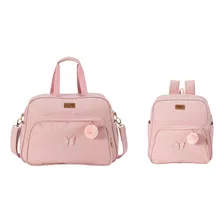 Bolsa E Mochila Maternidade Borboleta Rosa Batistela Baby