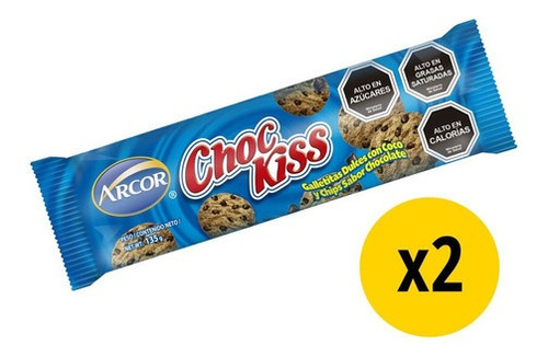 Galleta Choc Kiss 2 Un. X 135 Grs