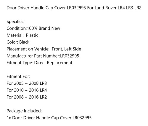 Cubierta Manija Conductor La Puerta Para Land Rover Lr4 Lr3 Foto 7