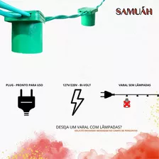 Varal De Luzes Cordão Gambiarra Decoração Festão 100 Metros Cor Verde