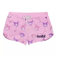 Short Praia Feminino Hello Kitty My Melody Kuromi Ref497