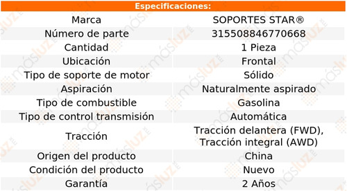 1- Soporte Motor Frontal Veracruz V6 3.8l 07/12 S Star Foto 2