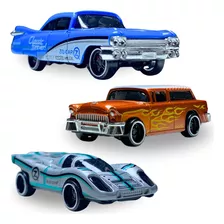 Kit 3 Carros Metal Colecionaveis Tipo Hotweehls Brinquedo