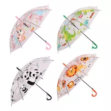 Paraguas Infantil Transparente Modelos Animales Con Silbato