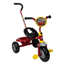 Triciclo Para Niños Cars Bastón con Cinturon 3 Puntos, Color Rojo