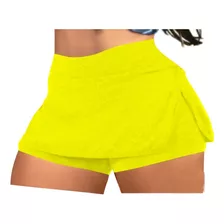 Short Saia Plus Fitness Roupa Feminina Academia Viscolycra 