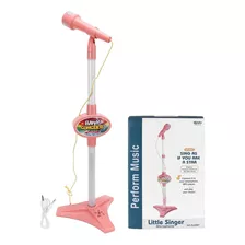 Microfono Para Niños Infantil De Pie Luces Mp3 Hasta 85cm P