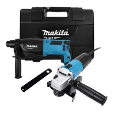 Combo Mini Esmeriladora + Martillo Sds Plus Makita Mtk0005b