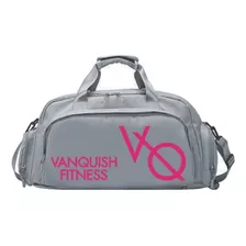 Mochila Deportiva Maleta Gym Viaje Vanquish Fitness V Q G Color Gris Con Rosa Diseño De La Tela Impermeable