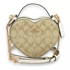 Bolsa Coach Crossbody Corazon Beige Dama 100% Original