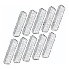 10 Luminária Luz De Emergência 30 Leds Premium Segurimax Cor Led