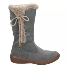 Bota Cuero Mujer Sarida Gris Oscuro