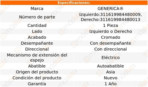 1_ Espejo Elect Crom Land Cruiser 2016/2019 Genrica Foto 2