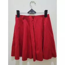 Falda Roja A La Cintura Acampanada Mini Talla Small