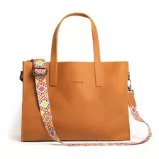 Bolsa De Piel Dama Bolsos Mujer Crossbody Tote Bag Nairobi Color Café Claro