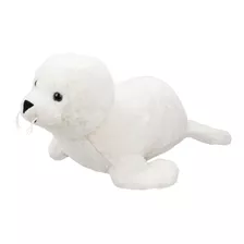 Foca Branca De Pelúcia 40 Cm