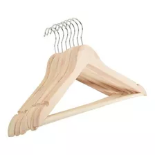 Ganchos Para Ropa Madera Natural 8 Piezas Calidad