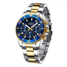 Reloj Hombre Biden Relojes Para Hombre Cronógrafo Oro Azul