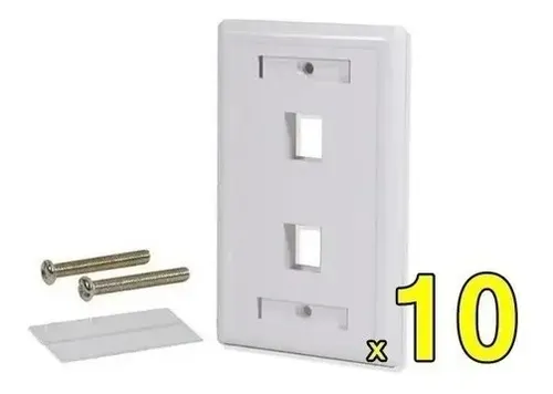 Faceplate Frente 1 2 4 Puertos Tapa Bastidor Rj45 X 10 Uni - imagen 4
