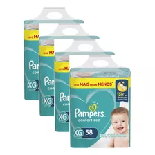 Fraldas Descartável Infantil Pampers Confort Sec Xg Kit C/4