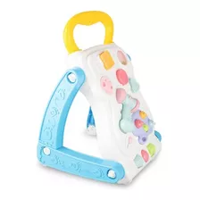 Andador Didático Infantil 2 Em 1 Vira Mesinha Star Baby Cor Azul E Amarelo