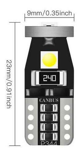 Foco Led Canbus T10 W5w 194 168 2825 912, 10 Piezas Foto 3