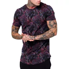 Camiseta Masculina Camisa Longline Neon Psicodelico Top Swag