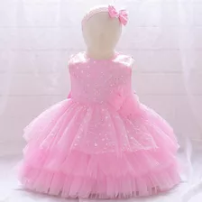 Vestido De Bebé De Fiesta Mini-mi Modelo Magalí Salmón