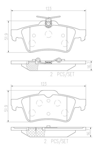 Brembo Balatas Saab 9-3 Aero 2005-2007 Trasero Foto 2