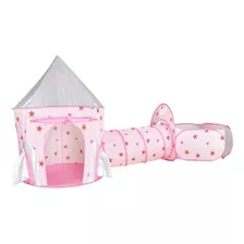 Tent Tunnel Rocket Tent Tent, Juguete Infantil 3 En 1 Para J Color Rosa