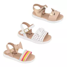 Kit Rasteirinhas Feminina Infantil Menina Combo 3 Pares