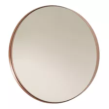 Espelho Decorativo Moldura Cobre Metal De 40cm 