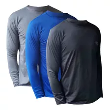 Kit 3 Camisetas Uv+50 Proteção Segunda Pele Malha Fria Ofert