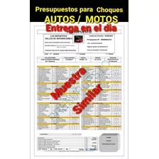 Presupuestos Choques Para Presentar A Compañías De Seguros