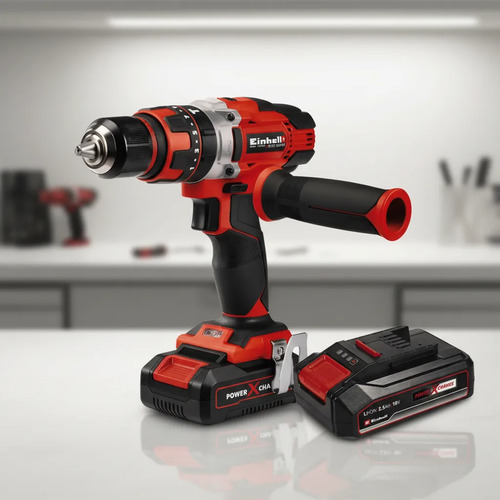 Kit Einhell: Taladro Percutor Inalámbrico Rojo 50hz/60hz + Cargador Y Batería 18v 2.5ah Litio