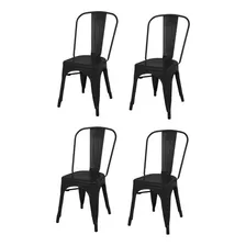 Kit 4 Cadeiras Design Tolix Iron Industrial Diversas Cores