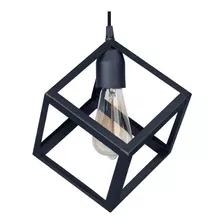 Lámpara Colgante Cubotecho Simple Aplique E27 Rex Color Negro