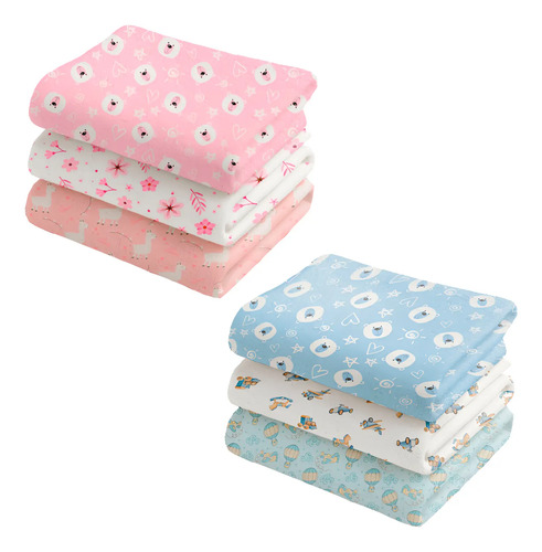 Cueiro Para Bebe Kit 3 - Menina Menino 80x60cm 100% Algodão