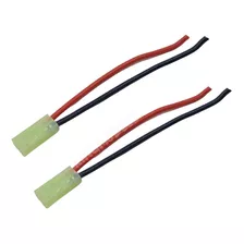 2xpçs Conector Mini Tamiya Fêmea Lado Bateria C/ Rabicho 