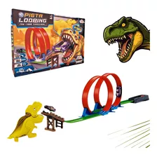 Pista Looping Duplo 360 Lançador Carrinho Radical Dinossauro