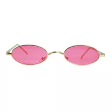 Óculos Retro Pequeno Sol Vintage Proteção Uv400 Oval Rosa